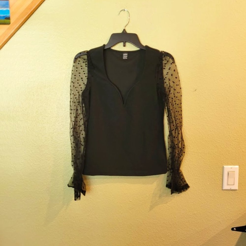 Shein Sheer sleeve blouse